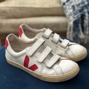 Veja  White and Red Sneakers Size 8